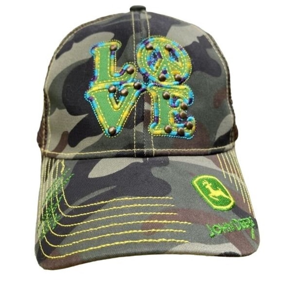 Love Sketches Embroidered Fishing Hook Trucker Cap - Mesh Back Snapback For Men & Women - View #2